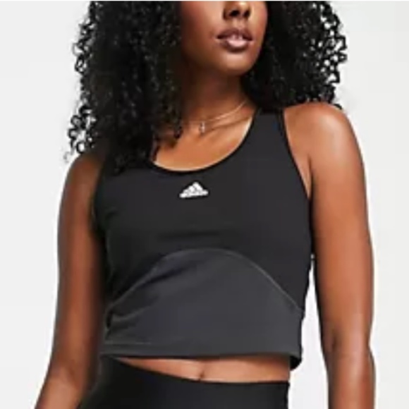 Brand New Adidas DESIGNED TO MOVE COLORBLOCK 3-STRIPES CROP TOP - Picture 11 of 15